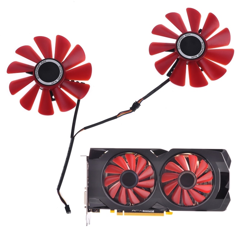 2 Stks/set 85Mm RX-570-RS RX-580-RS FD10U12S9-C Fan Voor Xfx RX470 RX570 Rs RX580 Rs Video Grafische Kaart Koeling Vervanging fan