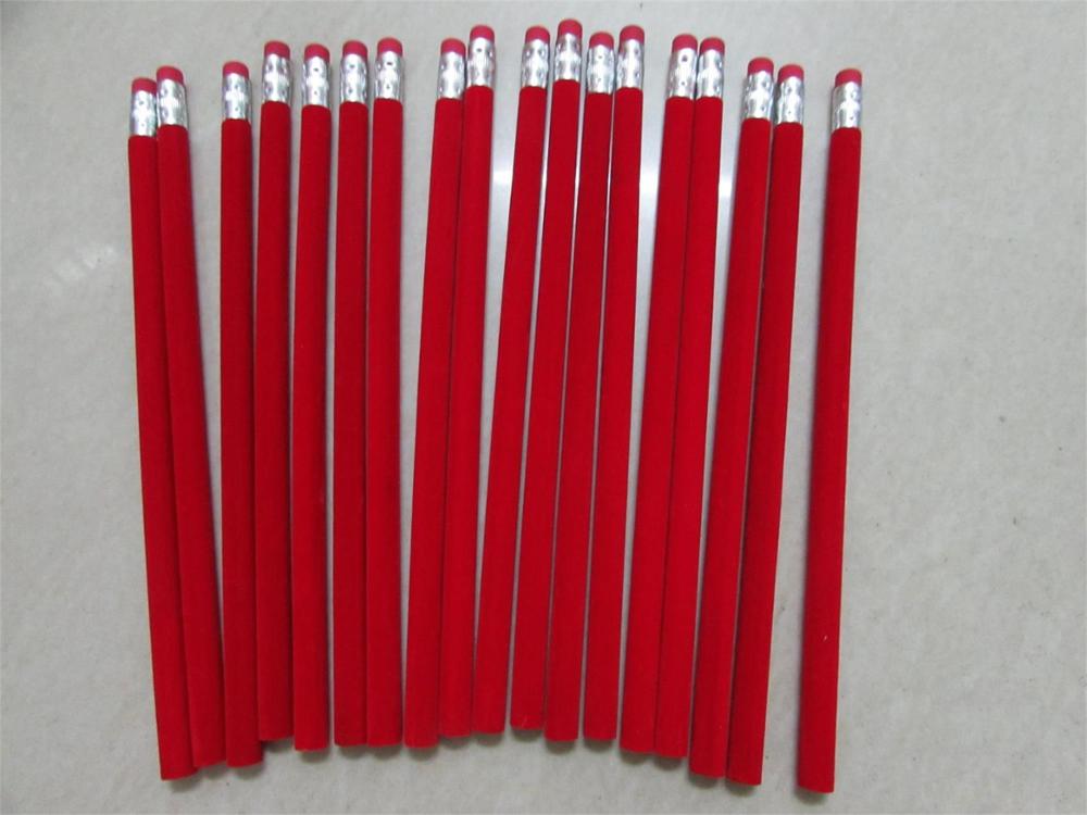 velvet pencil 12pcs wood pencil pencils hotel pencil standard pencil: Red