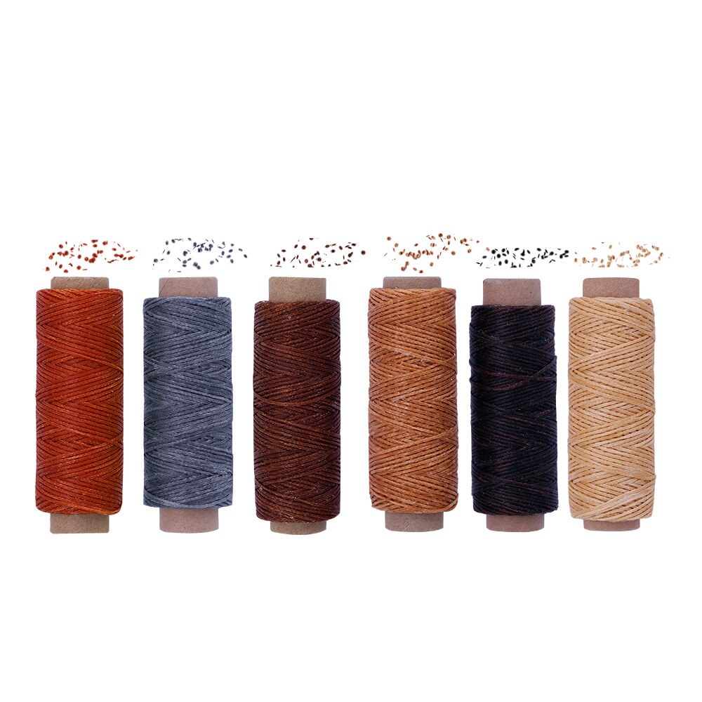Hilos de cera para costura de cuero, 12 Uds., 50M, 150D, manualidades, costura a mano, hilo para reparación artesanal, herramientas de costura de zapatos
