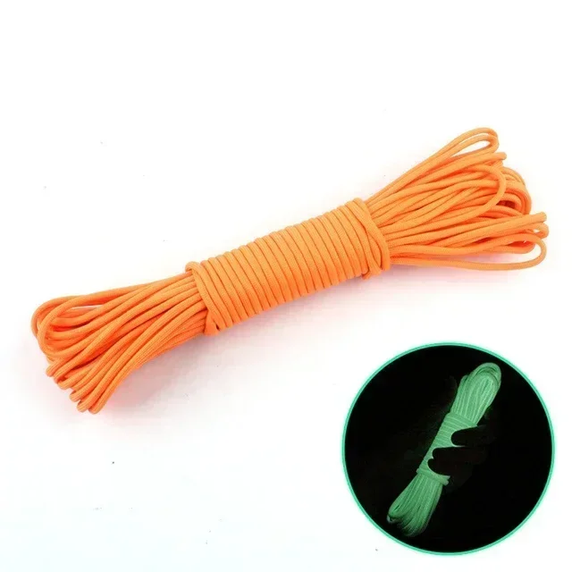 10M Paracord 550 Camping Survival Glow Touw Lanyard Edc Gloeiende Parachute 9 Deelt Outdoor Koord Accessoires Klimmen Wandelen: Oranje