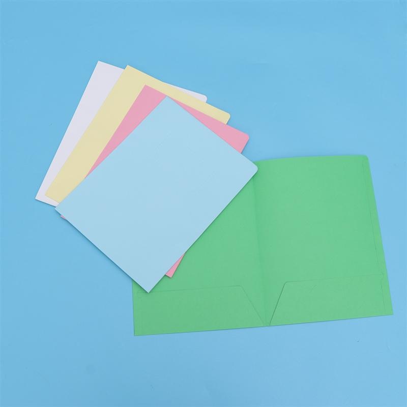 5pcs A4 Folder Colorful Paper File Folder Multifunctional 2 Pockets Document Holder Filing Product Report Folder Office Supplies