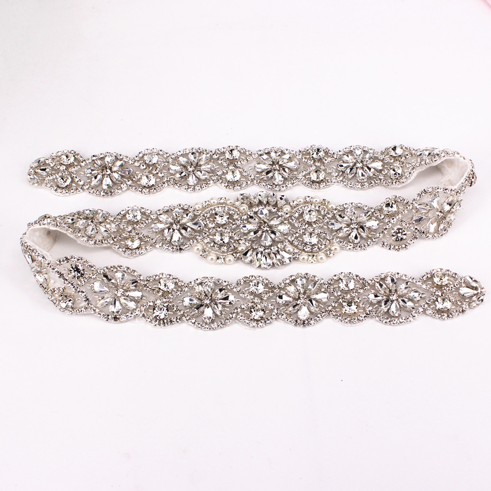 NäHenne Auf Bling Braut Strass Applikationen Motiv Patch für Hochzeit Kleider DIY Gürtel Handgemachte Perlen Fix Silber Kristall Applikationen