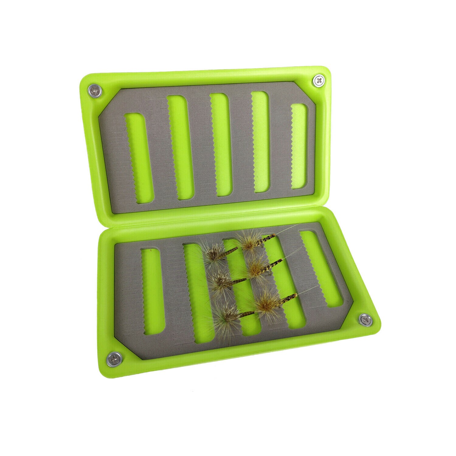 Aventik Float EVA Foam Fly Box Slit Foam Vliegvissen Box 6X3.48X1.2inch: green