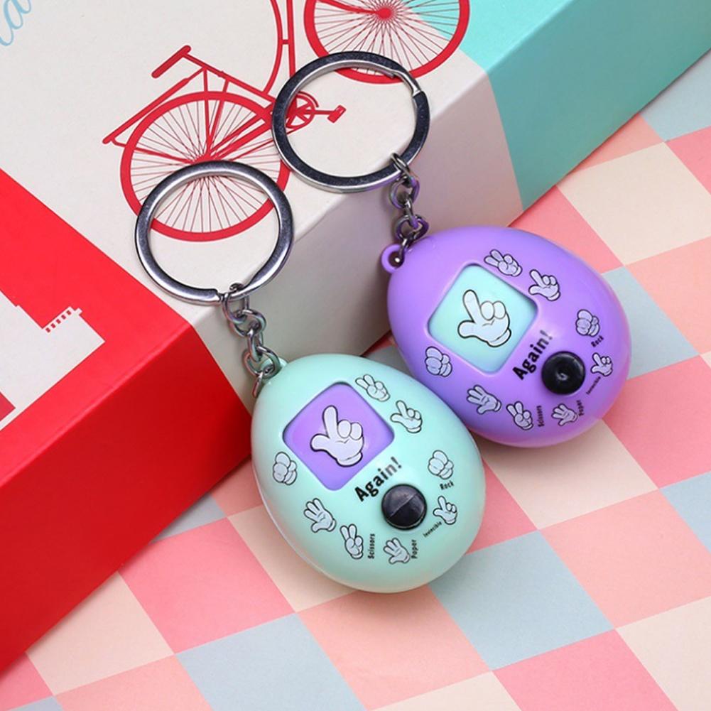 Family Game Rock Paper Scissors Play Toy Keychain Scissor Paper Stone Toys Key Chain Kids Egg Key Ring Rock Paper Scissors Toy