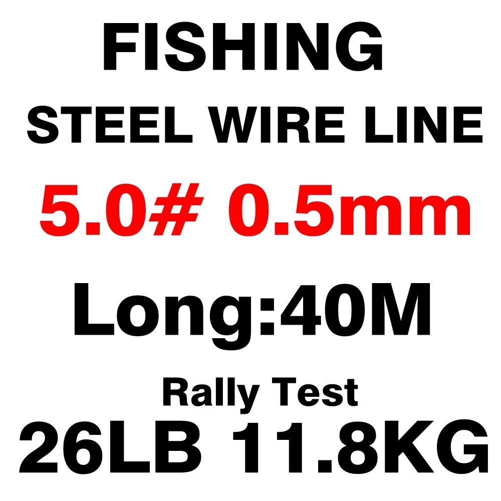 Fishing steel wire Fishing lines 50m-8m max power 7 strands super soft wire lines Cover with plastic Waterproof: Diameter 0.5mm