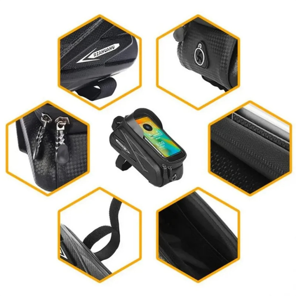 Sac de vélo à coque rigide pour écran tactile, étui de rangement étanche pour téléphone, tube avant de VTT