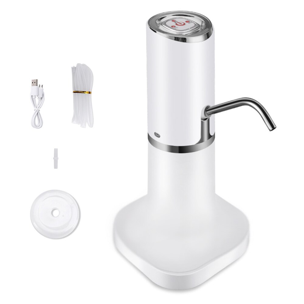 Elektrisk automatisk drikkevannsflaskepumpe usb oppladbar smart dispenser elektrisk vannpumpe: Sølv a