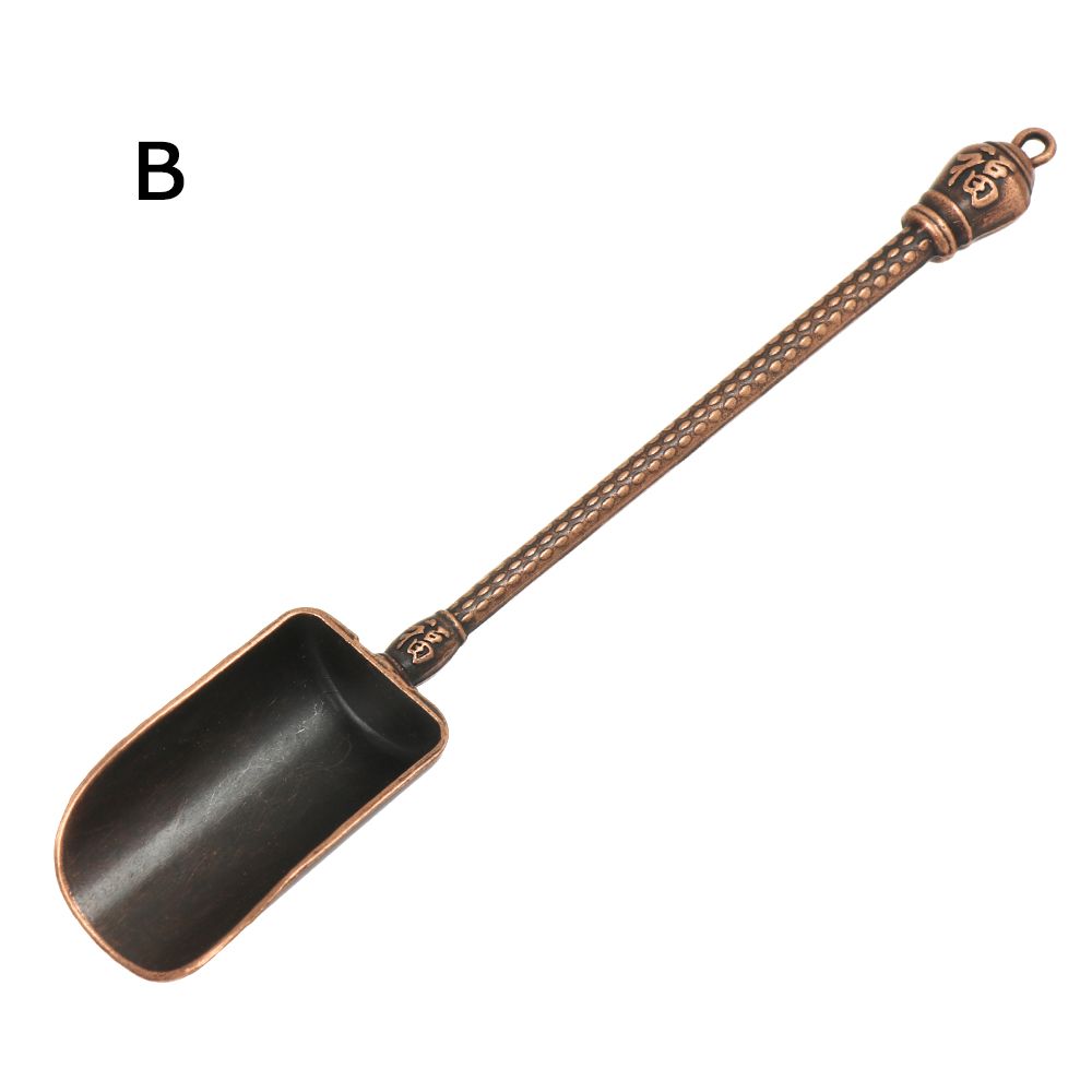 Retro Bronze Chinese Tea Spoons Copper Green Tea Scoop Spoon Tea Leaves Chooser Holder Chinese Kongfu Tea Tools Accessories: B