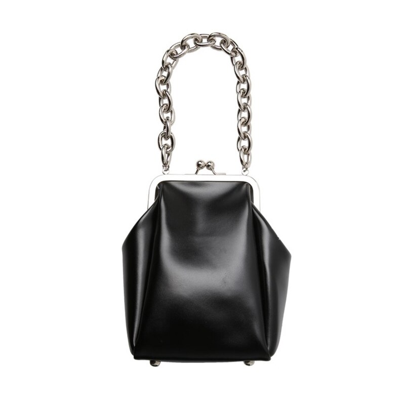 Petit sac à bandoulière en cuir PU pour femmes, pochette à Clip, Mini porte-monnaie et sac à main en cuir souple, fourre-tout à la ,: Black 1 handbag