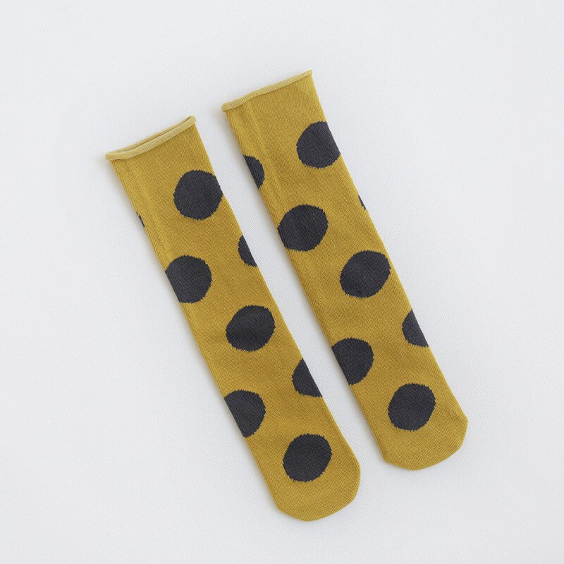 Knee Socks Kids Girls Baby Knee High Socks Children Cotton Baby Girl Long Socks Boys Toddler Dots Socks Leg Warmers: yellow