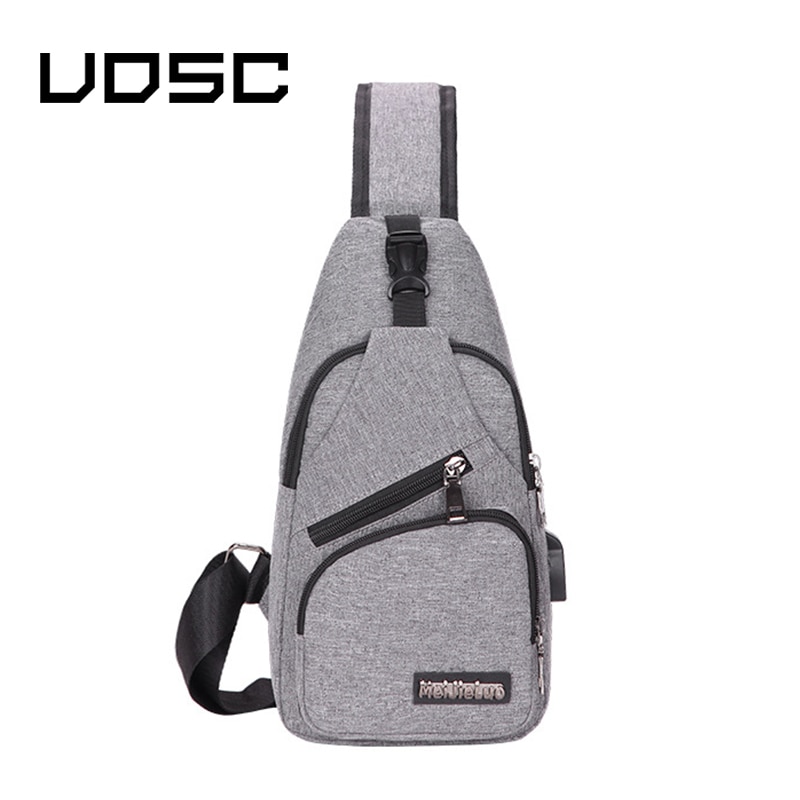 UOSC Anti Theft Chest Bag Men School Summer Short Trip Male Shoulder Bags USB Charging Crossbody Bags Messengers Bag