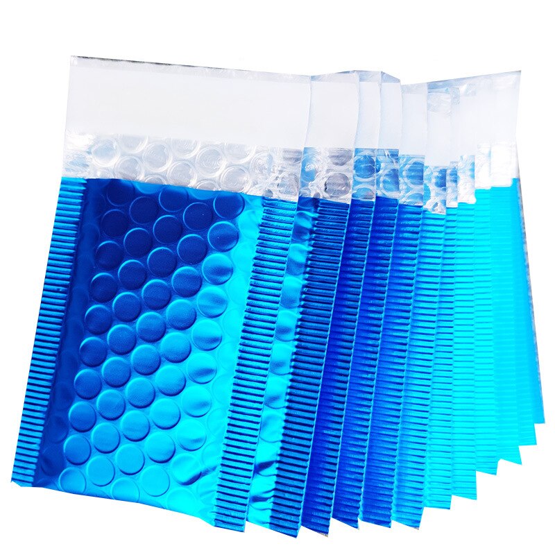 50Pcs 14 Sizes Bubble Mailer Matte Blue Aluminum Foil Bubble Envelope Padded Mailing Bag Waterproof Bag with Bubble