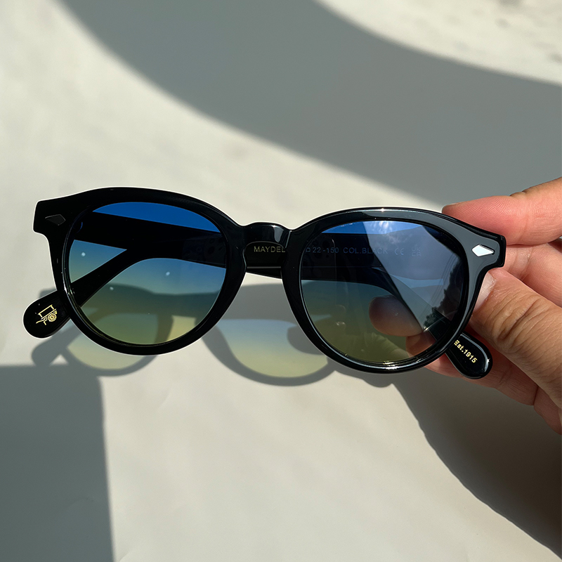 Store lemtosh maydela vintage acetat solbriller til herrer og kvinder ovale polariserede briller med stort ansigt: Kaffe