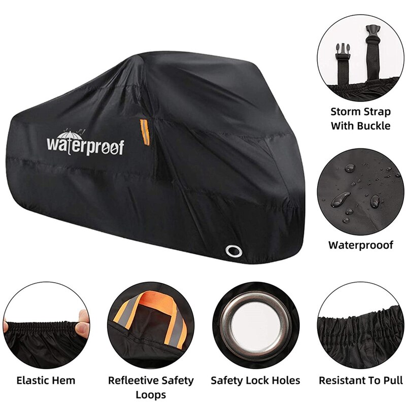 Bike Cover for 1 or 2 Bikes, 210T Waterproof Outdoor Bicycle Storage Protector Rain Sun UV Dust Wind Proof Bicycle Cover