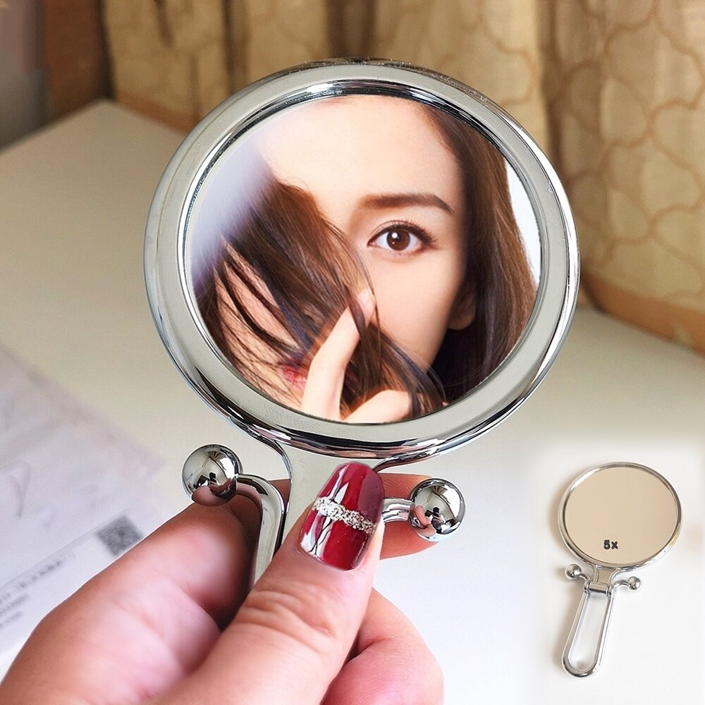 2/5/10X Magnifying Makeup Mirror Handheld Portable Vanity Mirror Folding Hand Pocket Compact Travel Mirrors Make Up Tool