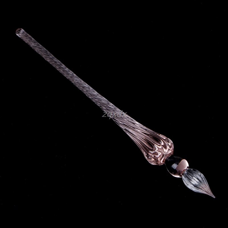 1Pc Overvalue Sky Blue Crystal Glass Dip Pen Signature Pen Fountain Pens Bussiness Offices School Stationery: 6