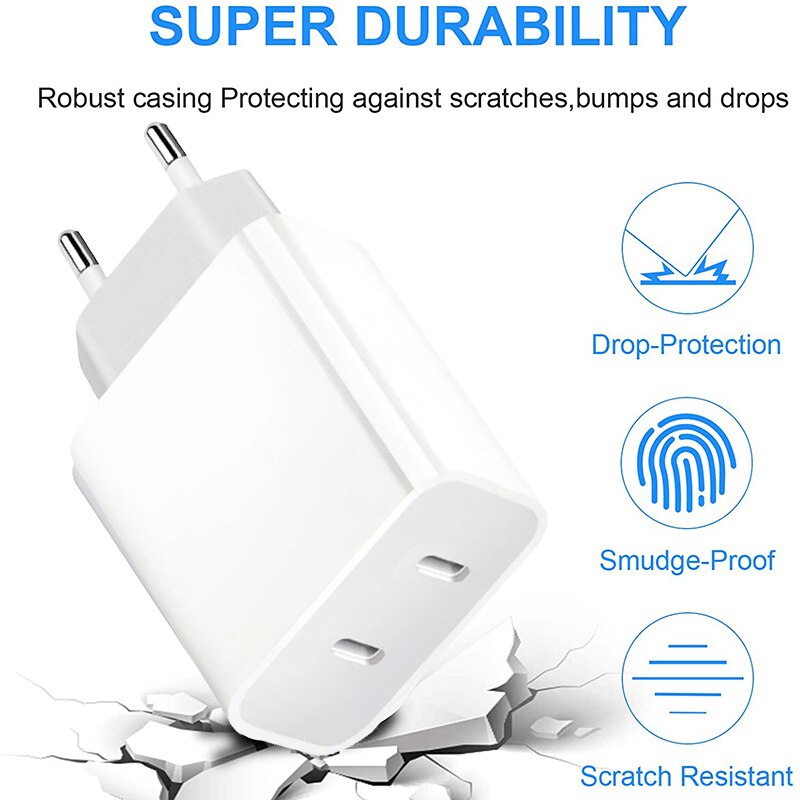 20W PD rodzaj USB C szybka ładowarka Adapter dla iPhone13 12 11 Pro XR X Xs Max 8 szybkie ładowanie ue wtyczka podróżna ładowarka PD port