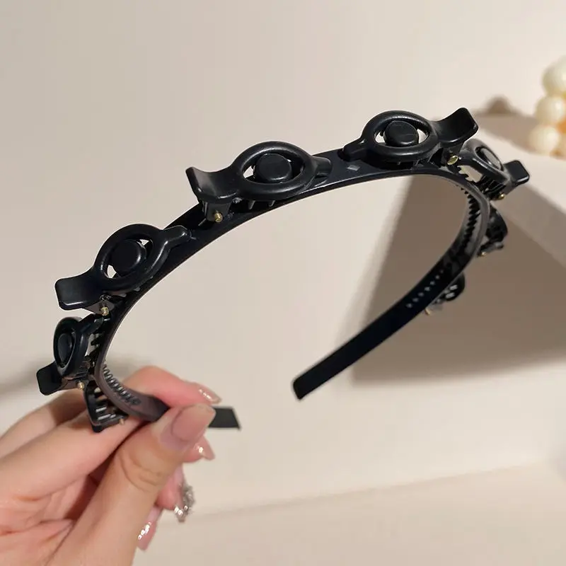 Double Bangs Hairstyle Hoop pour femmes, Twist Tresse Front Hairclips, Médiateur pin, Hoop, Sauna Band, Sauna Wear,: GRIS