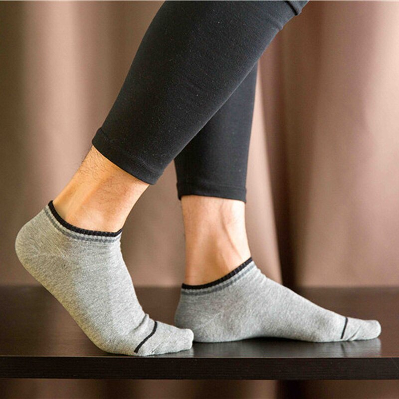 5 paire hommes chaussettes de sport invisibles court cheville chaussettes respirant mince bateau chaussette B88