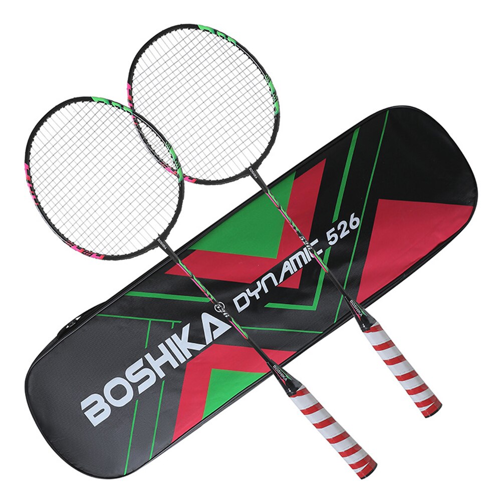 Badminton Racquet Durable Badminton Racket Set for Adults with 6 Shuttlecocks and 1 Carrying Bag: Red