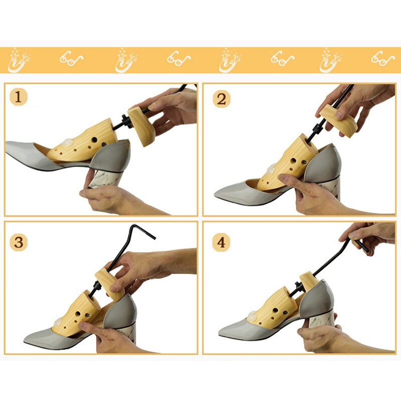 Esticador de sapatos de madeira, forma de madeira, expansor ajustável, tamanhos p/m/g, masculino e feminino, 1 peça