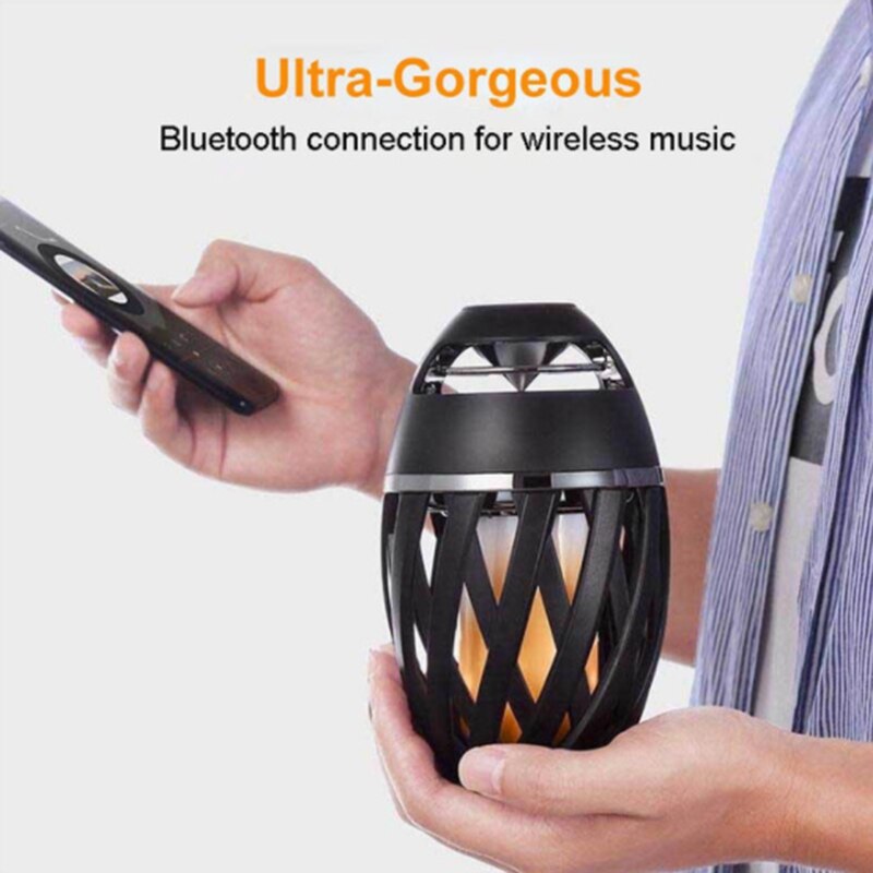 Wireless Speaker Flame Light Speaker Portable Loudspeaker Outdoor Player with LED Flame Torch Light Flicker Light