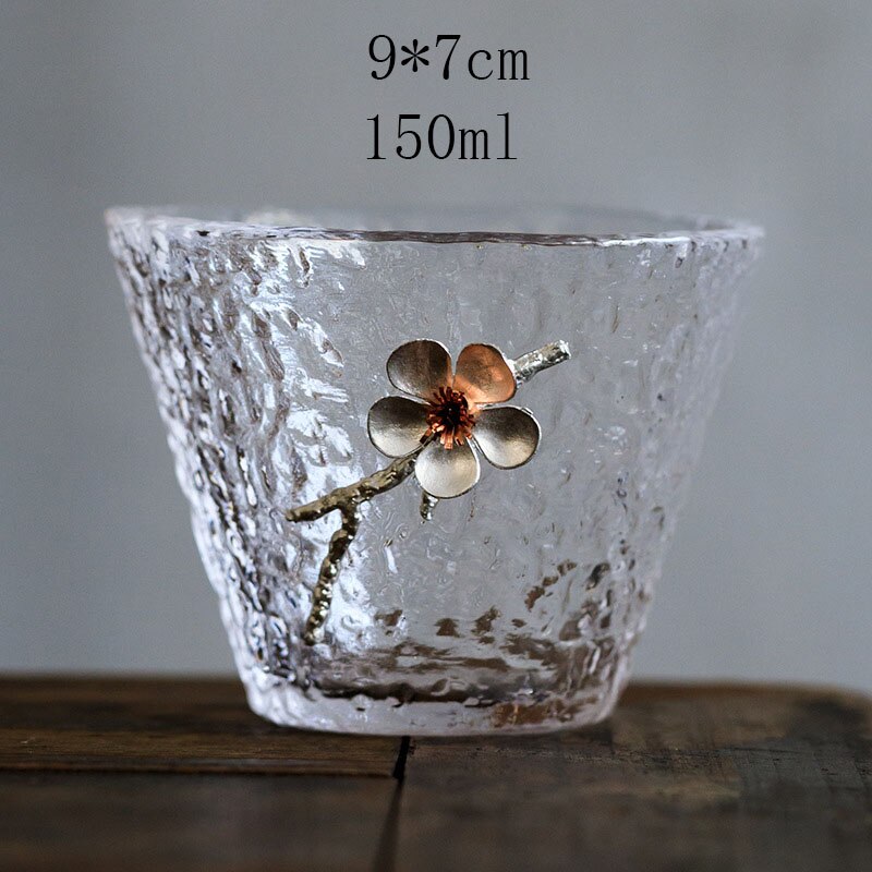 Hammarformad glas tekopp japansk stil plåtblomma högtemperaturglas tekopp exklusiva dekorativa koppar: 11