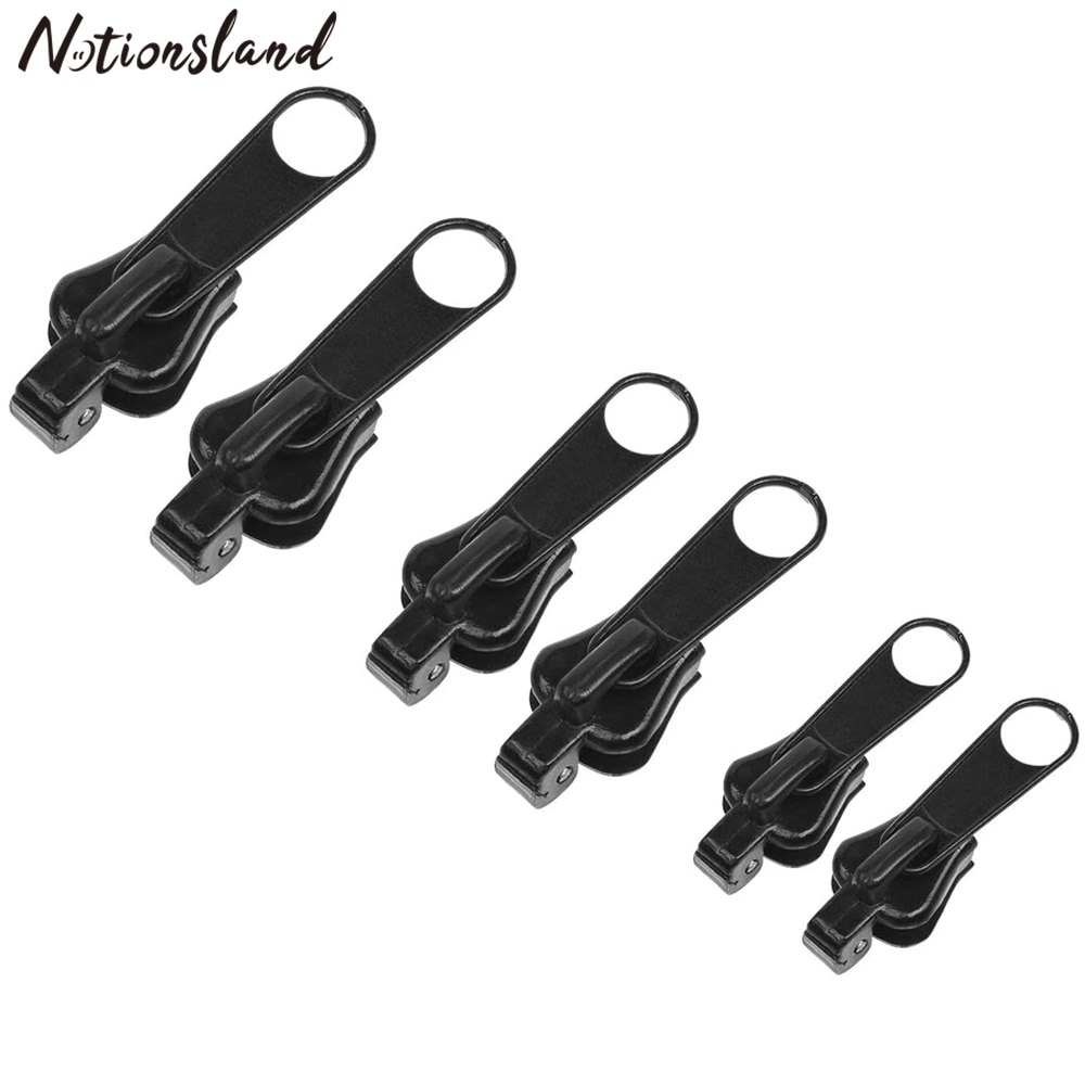 6Pcs/set Fix Zipper Replacement Zip Slider Teeth for Jackets Tents Zipper Repair Tool Tailor Garment Sewing Accessories 3 Sizes