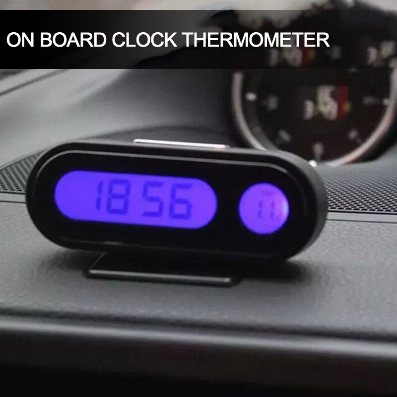 Auto Clock 2 In 1 Digitale Auto Thermometer Elektronische Klok Led Backlight Voor Auto Interieur Ornament Mini Klok Auto-Styling