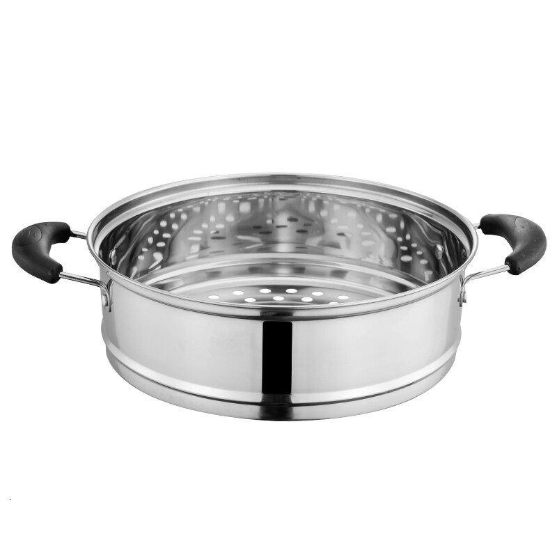 Stainless steel food steamer pan small steamed drawer mini milk pot electric pot thickening deepened steamer cage 18-32cm