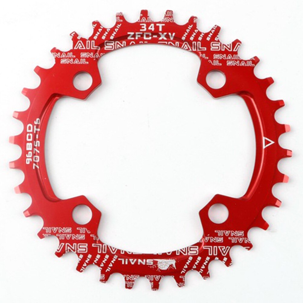 32t 34t 36t kædehjul 104 bcd smal bred kædehjul til bmx mtb cykel kædehjul skiveplade cykeltilbehør: Rød 34t
