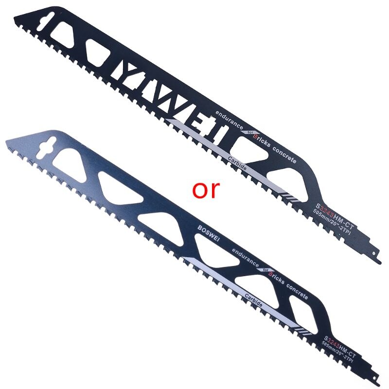 505mm Demolition Masonry Reciprocating Saw Blade for Cutting Bricks Concrete Cemented Carbide Teeth Blades G8TB: 505mm