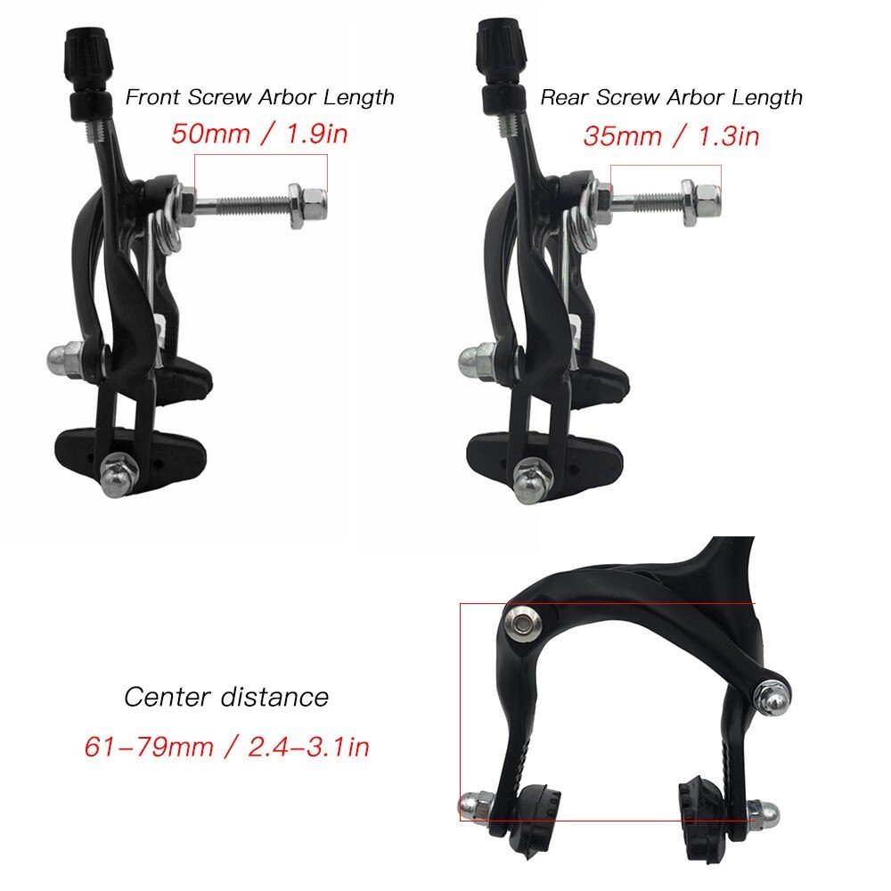 Aluminum Bike U Brake Caliper Front / Rear Long Arm Brake Calipers