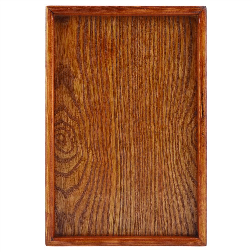 Rectangle Wooden Tray Breakfast Food Dinner Dessert Tea Tray Plate Storage Family Kitchen Accessories Organizer: 30X20CM