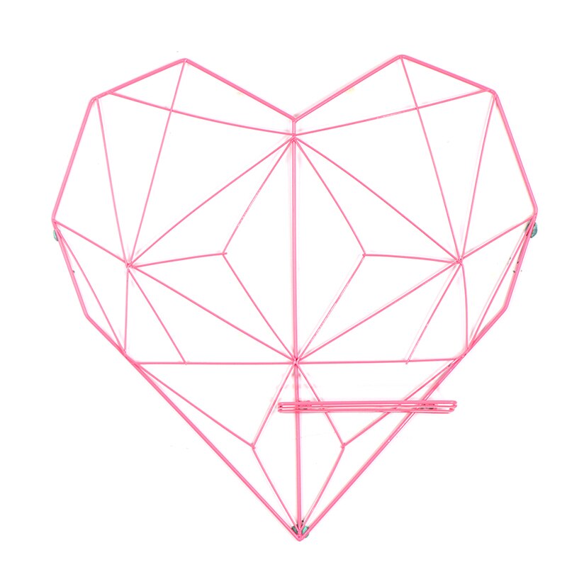 Estantes decorativos de hierro de estilo nórdico estante colgante de pared con forma de corazón para fotos, marco de postales, estante de almacenamiento para el hogar: Rosa