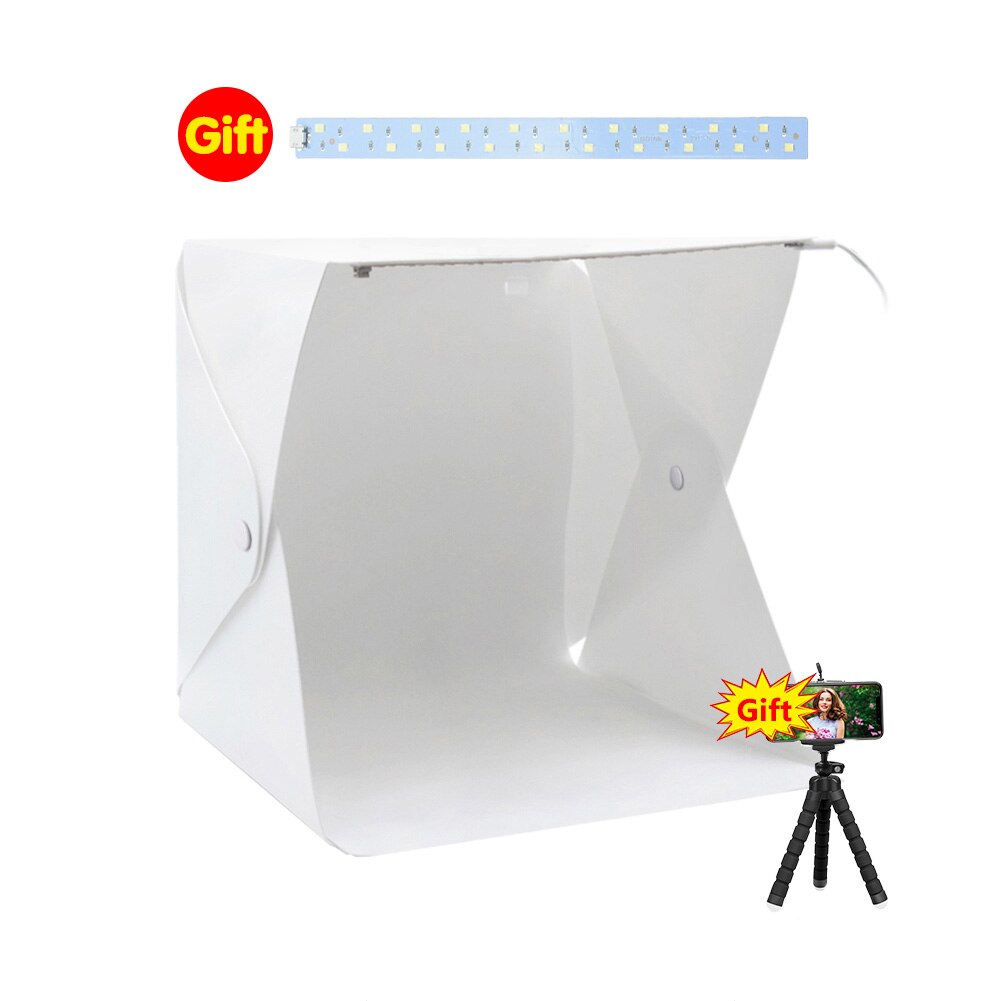 Kleine Led Vouwen Lightbox Draagbare Fotografie Foto Studio Softbox Helderheid Light Box Voor Dslr Camera Tafelblad Schieten