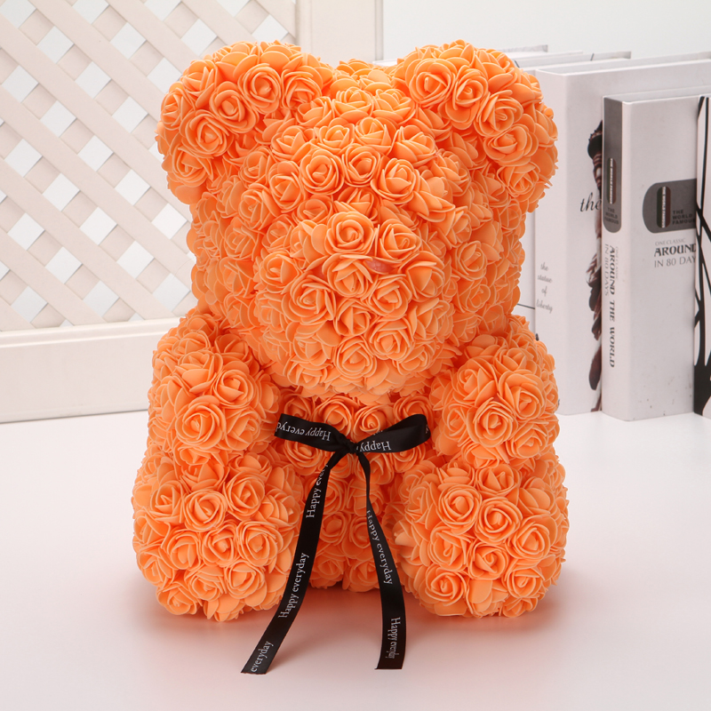 Ourson en roses artificielles bon marché de 40cm, mousse en plastique, ours en peluche Rose, petite amie, de saint-valentin, décoration de fête d'anniversaire: 10