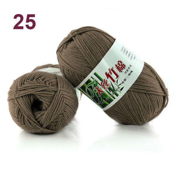 50g Weiche Glatte Natürliche Bambus Baumwolle Hand betroffen Garn Baby Milch baumwolle Garn Hand Gestrickte häkeln garn DIY Lappen Puppe: 25