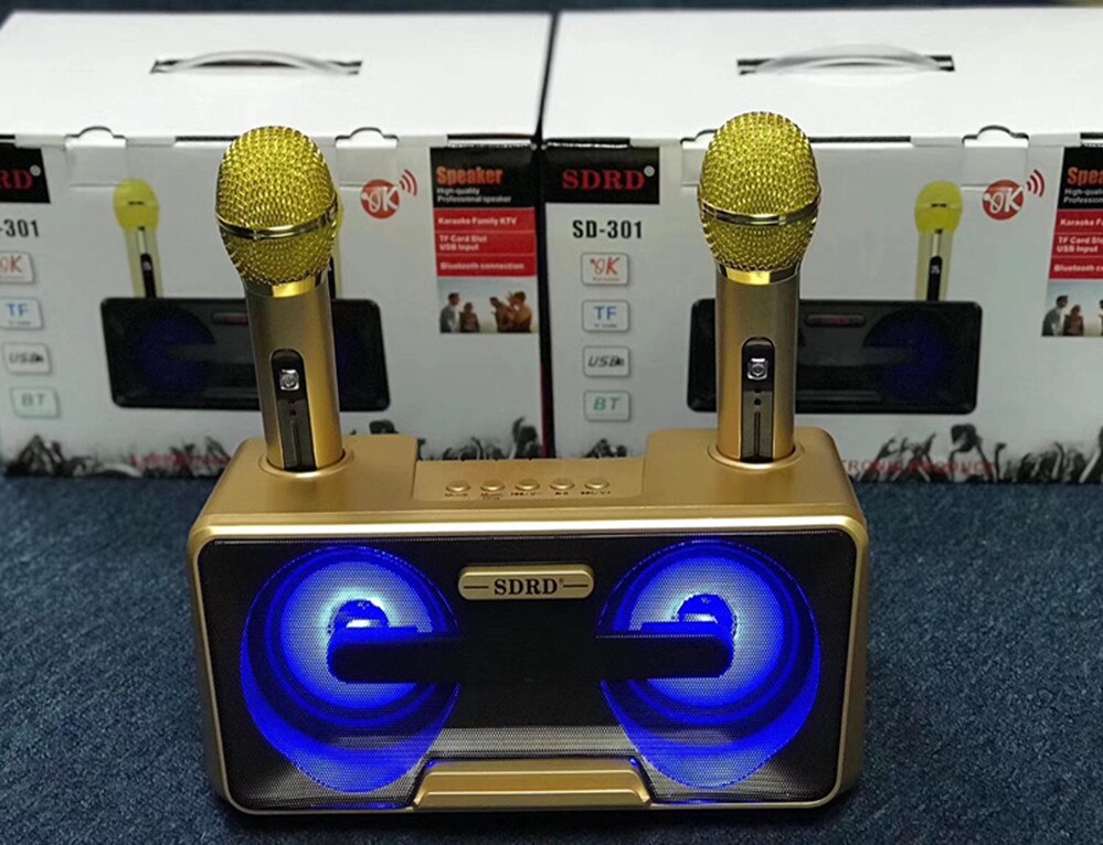 Sd301 Draadloze Blutooth Microfoon Thuis Ktv Outdoor Draagbare Subwoofer Mobiele Telefoon Bluetooth Audio Karaoke Speaker