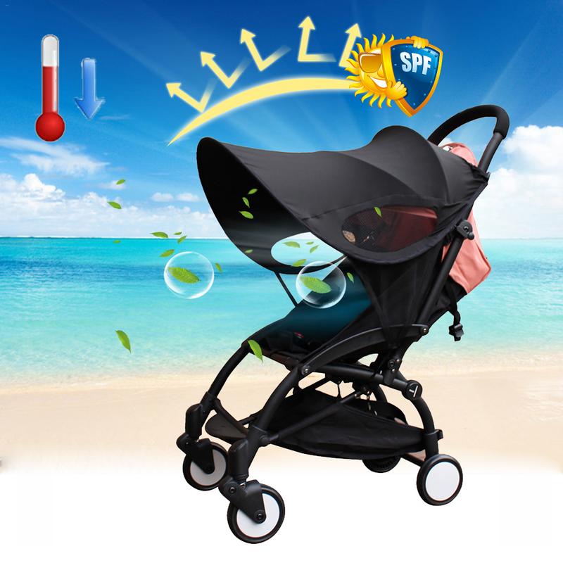Baby klapvogn solskærmsdæksel anti-uv universal baby fuld baldakin myggenet solskærm beskyttelse stof tilbehør