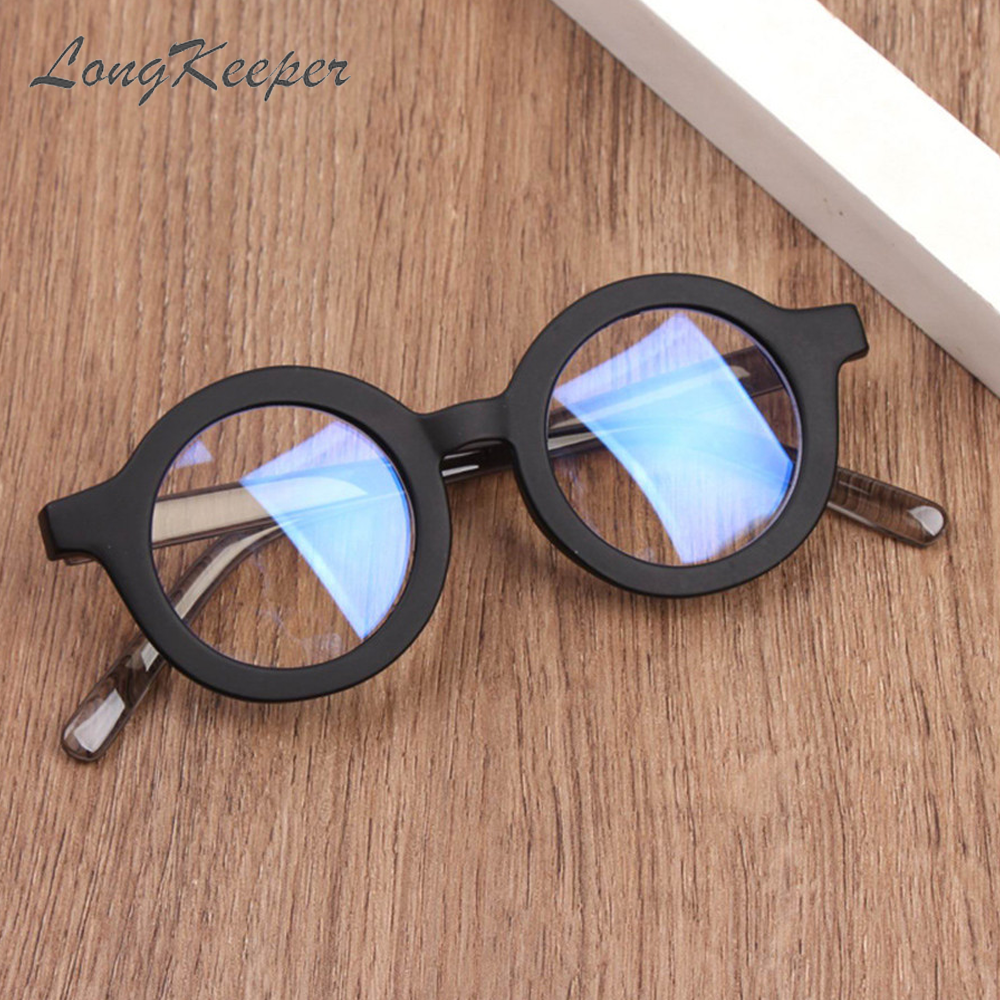 Longkeeper Kids Vintage UV400 Spektakel Ronde Brilmontuur Computer Gaming Clear Lens Uv Anti Blauw Licht Klinknagel Brillen