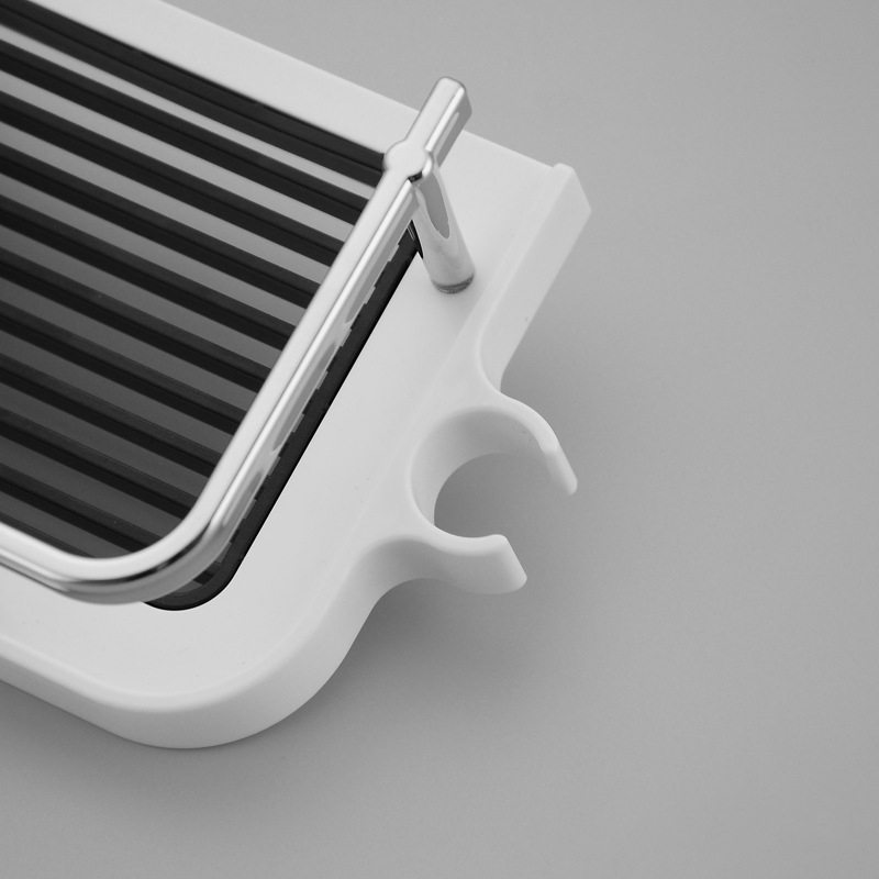 Dropshipping del supporto della testa di doccia dell'asta di sollevamento del singolo livello dell'organizzatore dello scaffale di stoccaggio della doccia del vassoio dello shampoo degli scaffali del bagno