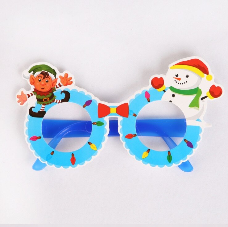 12PCS Christmas Halloween Children's Decoration Glasses Party Glasses Costume Party Eyeglasses for Baby Boys Girls: Blue Santa