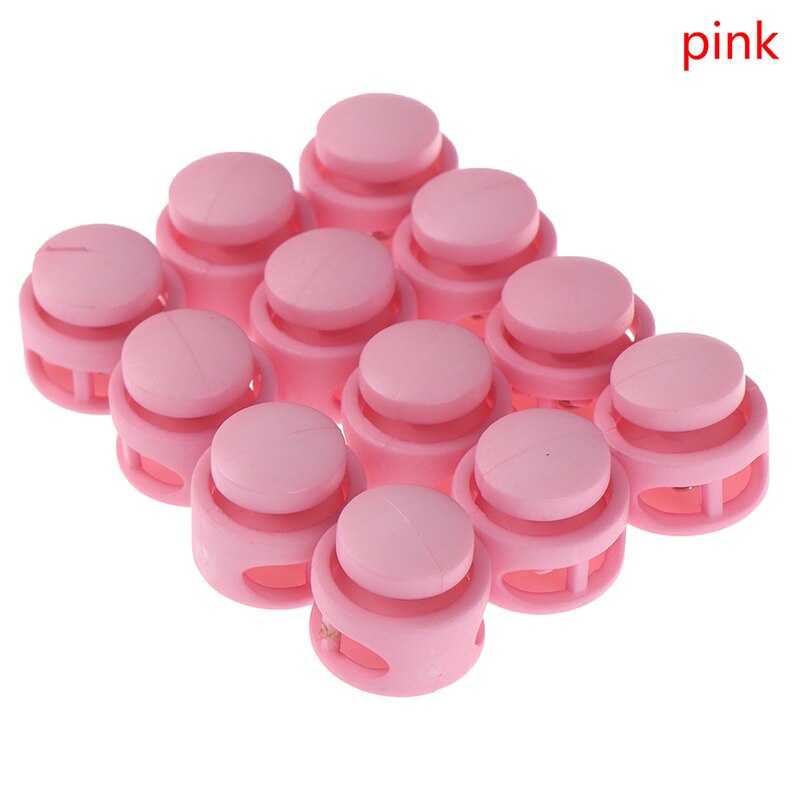 12pcs Double Hole Spring Cord Lock Round Ball Shaped Toggle Stoppers Stop Sliding Cord Fasteners Locks Buttons Ends Replacement
