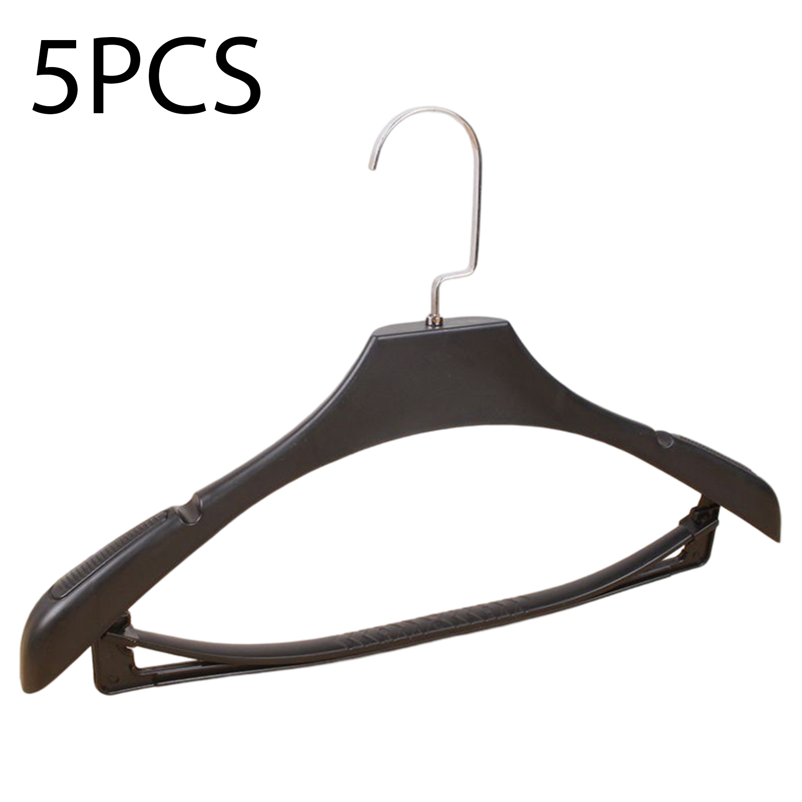 5pcs Wide Shoulder Plastic Clothing Hanger Suit Clothes Hanger Seamless Coat Drying Racks Wardrobe Room Storage Organizer: DARK GRAY