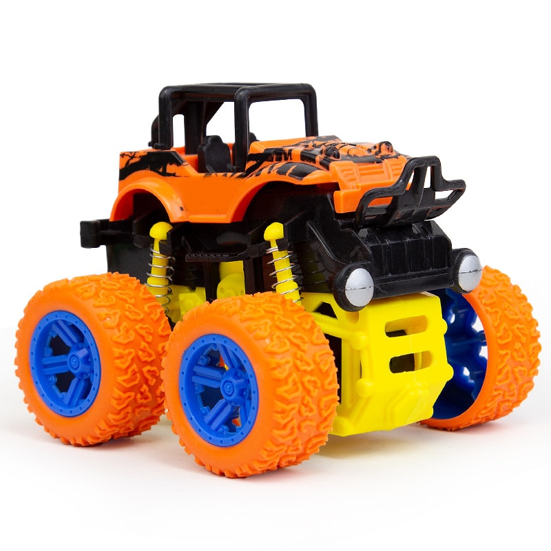 Children's four-wheel drive inertial off-road vehicle boy simulation off-road model anti-fall toy dinosaur car police car