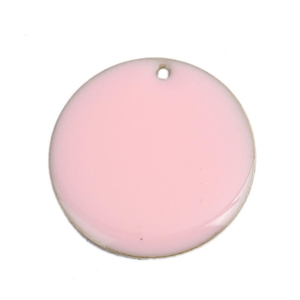 DoreenBeads Copper Enamelled Sequins Pendant Brass Colorful Round Style Jewelry DIY Charms 25mm Dia., 5 PCs