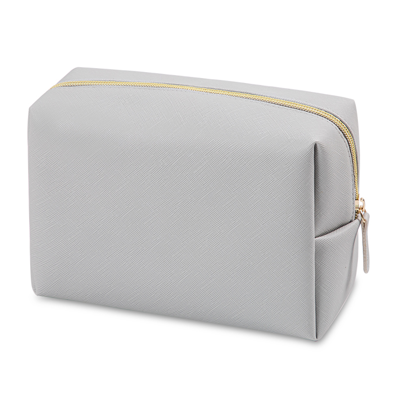 1pcs PU Leather Portable Toiletry Bags Waterproof Travel Make Up Bags for Women Small Medium Large Cosmetic Organizer Bags: Dark Grey