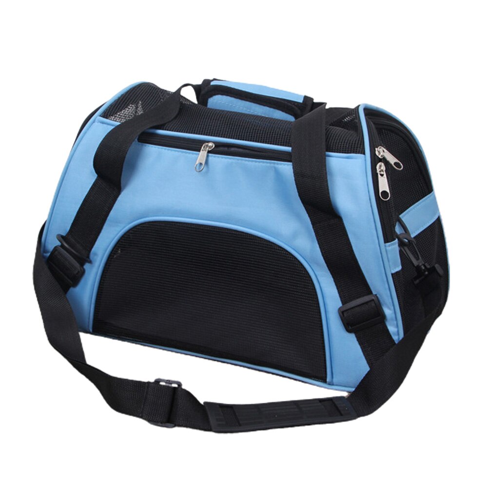 Portable Dog Cat Carrier Bag Pet Puppy Travel Bags Breathable Mesh Small Dog Cat Dogs Cage Crossbody Tote Bag Pets Handbag: S Blue