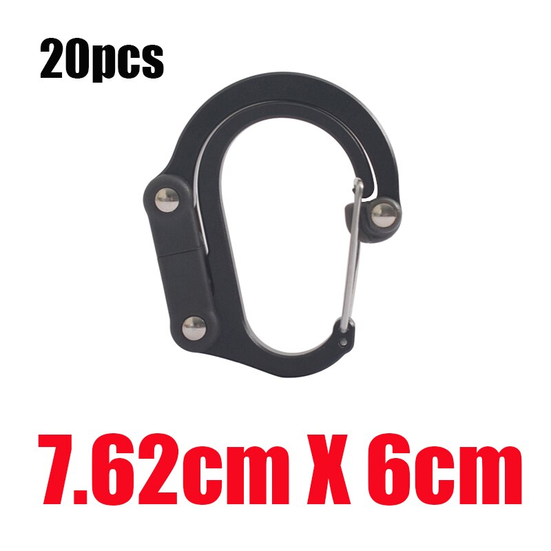 20PCS Hybrid Gear Clip - Carabiner Rotating Hook Clip Non-Locking Strong Clips for Camping Fishing Hiking Travel Backpack Out